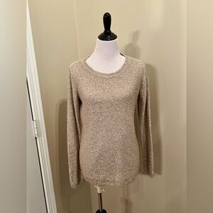 The Limited tan/gold sequined sweater Size M
